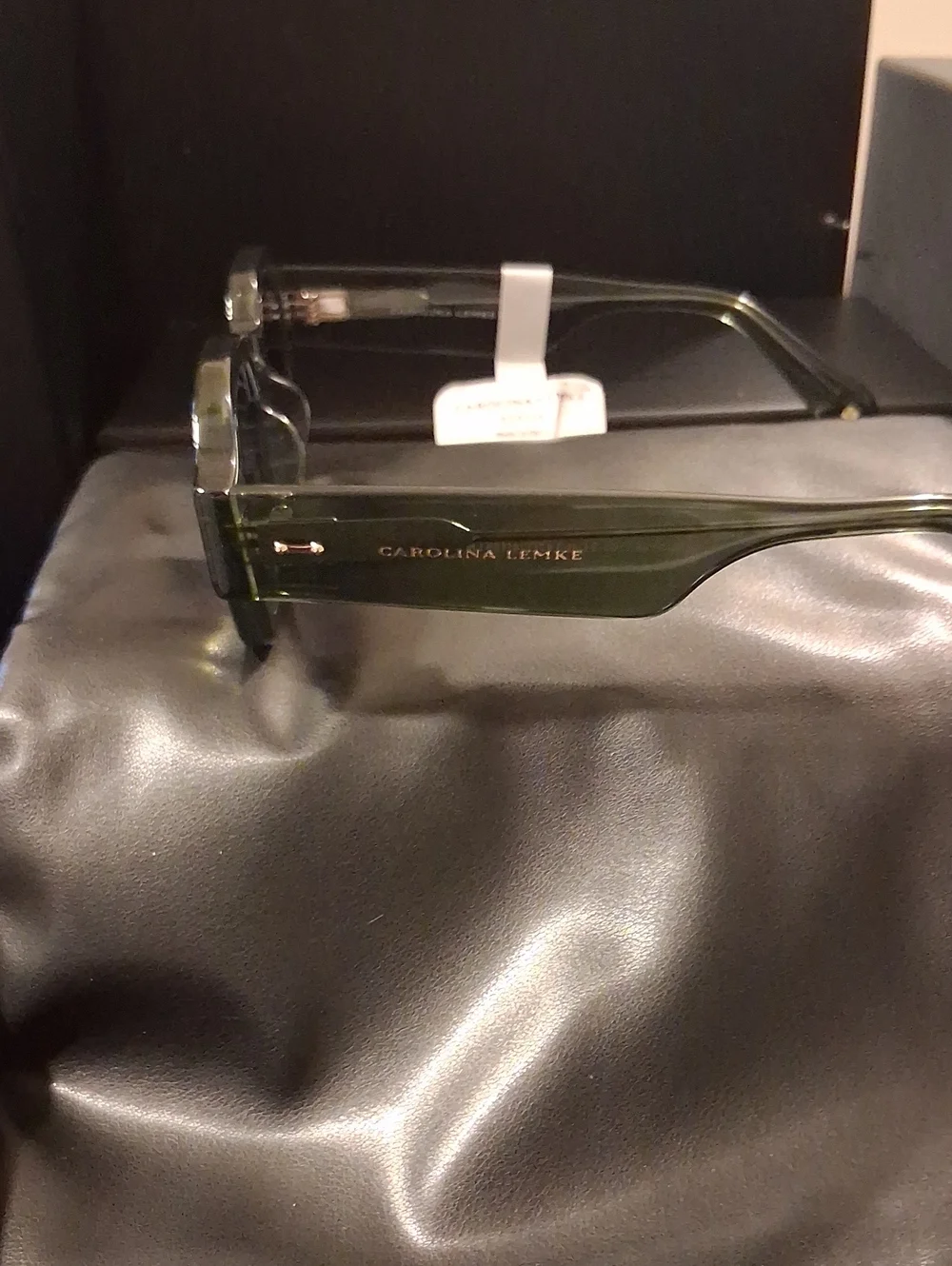 Unisex Olive Nash Carolina Lemke CL3965-2 Green Frame Gray Gradient Lenses New